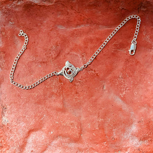 trueBrowns Men 925 Sterling Silver Textured Om Silver Chain Bracelet