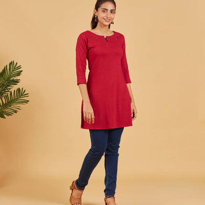 Magenta Solid Short Top