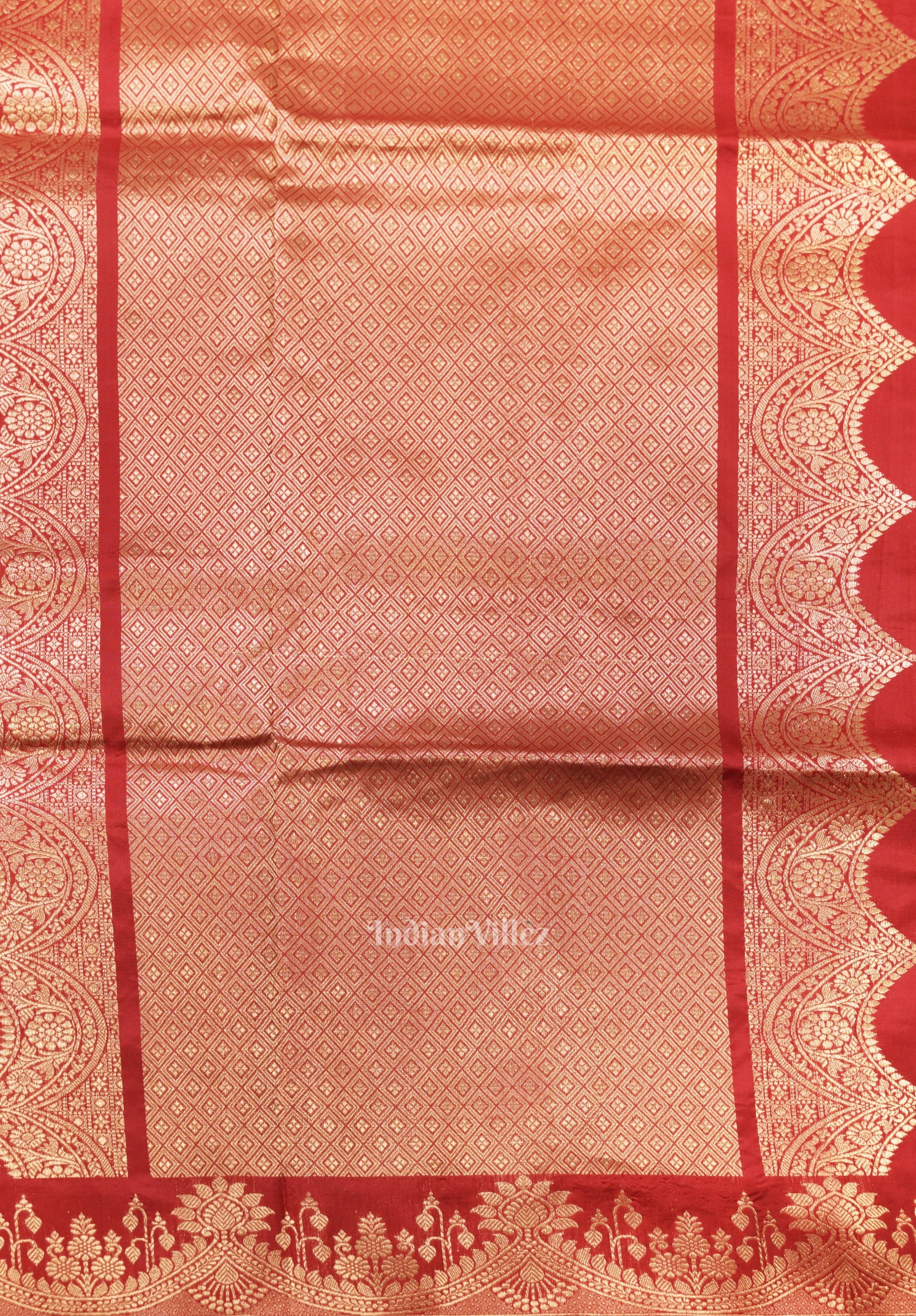 Red Designer Pure Banarasi Katan Silk Saree