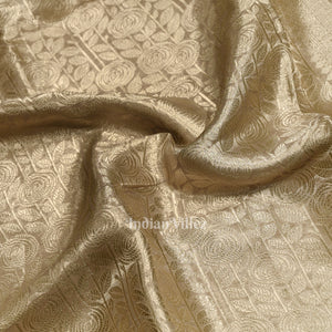 Silver Zari Woven Tissue Banarasi Saree with Floral Handwork