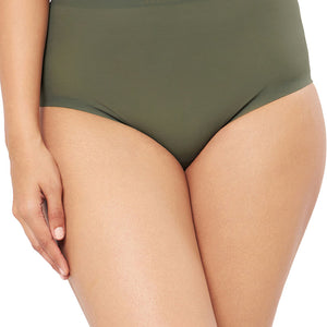Vanish Solid High Rise Brief Seamless Panty - Slate Green