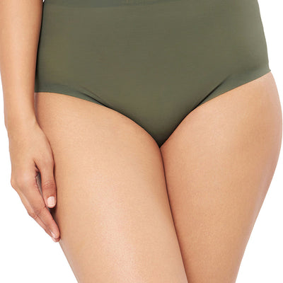 Vanish Solid High Rise Brief Seamless Panty - Slate Green