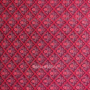 Purple Dual Parrot Theme Sambalpuri Ikat Cotton Fabric