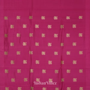 Rani Pink Pure Katan Banarasi Silk Saree With Elephant Motif