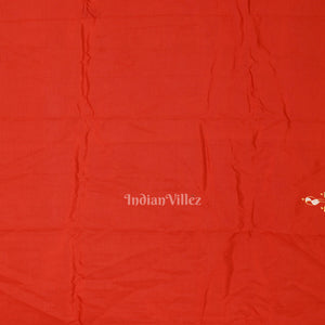 Fine & Elegant Orange Tribal Theme Hand-Painted Pattachitra Saree