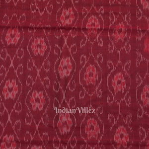 Purple Floral Theme Sambalpuri Ikat Cotton Fabric