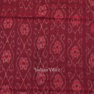 Purple Floral Theme Sambalpuri Ikat Cotton Fabric