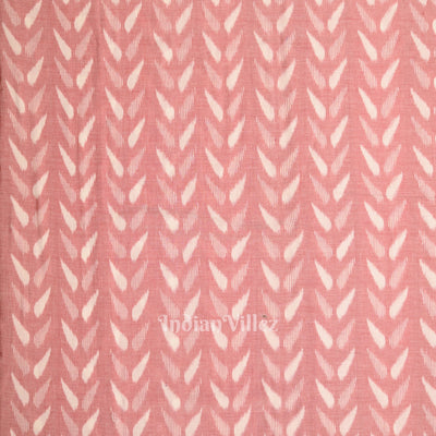 Peach Pink Sambalpuri Odisha Ikat Cotton Fabric