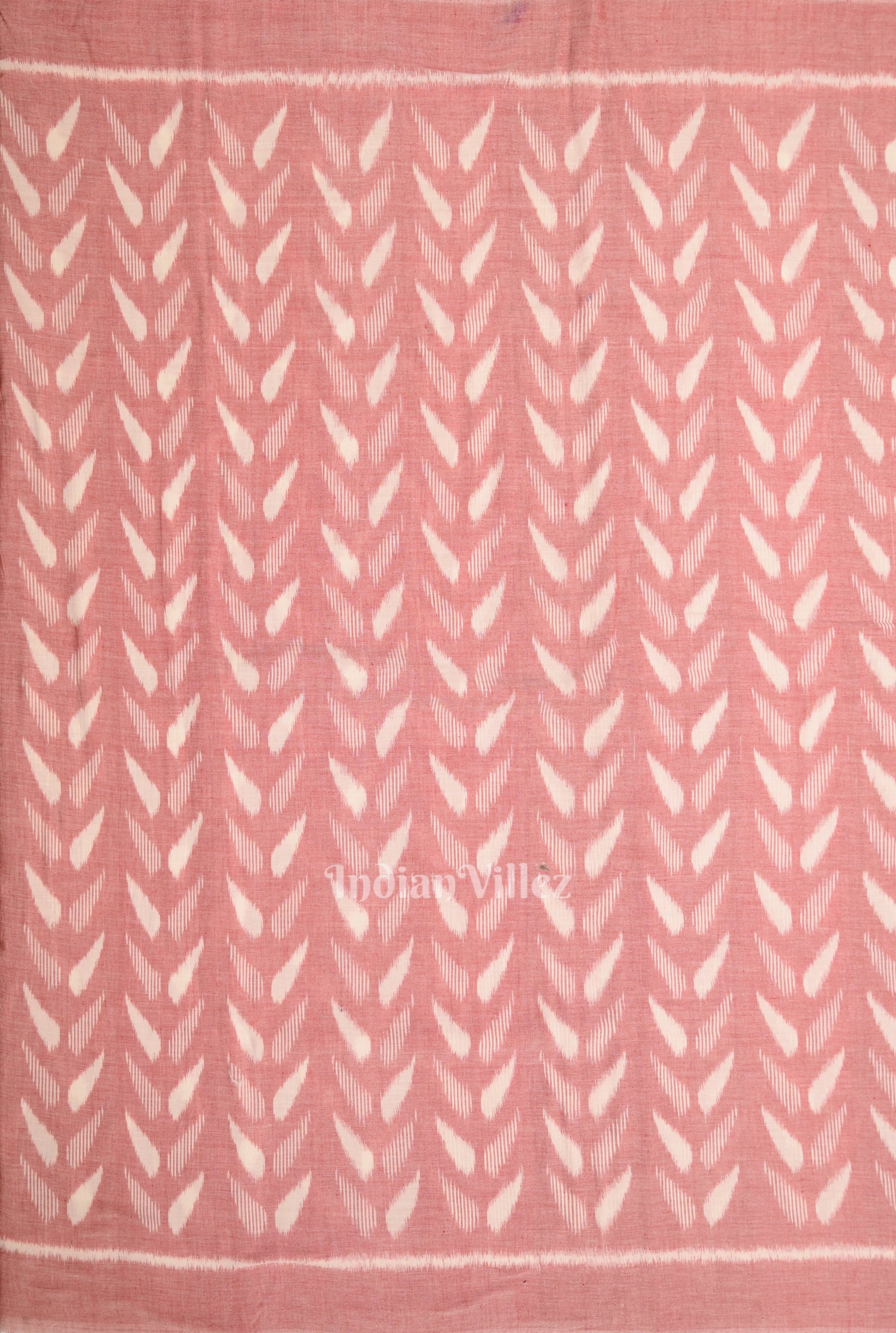 Peach Pink Sambalpuri Odisha Ikat Cotton Fabric