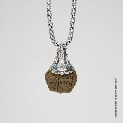 Adiyogi Pendant (8 Mukhi Nepali  Rudraksha) With Chain