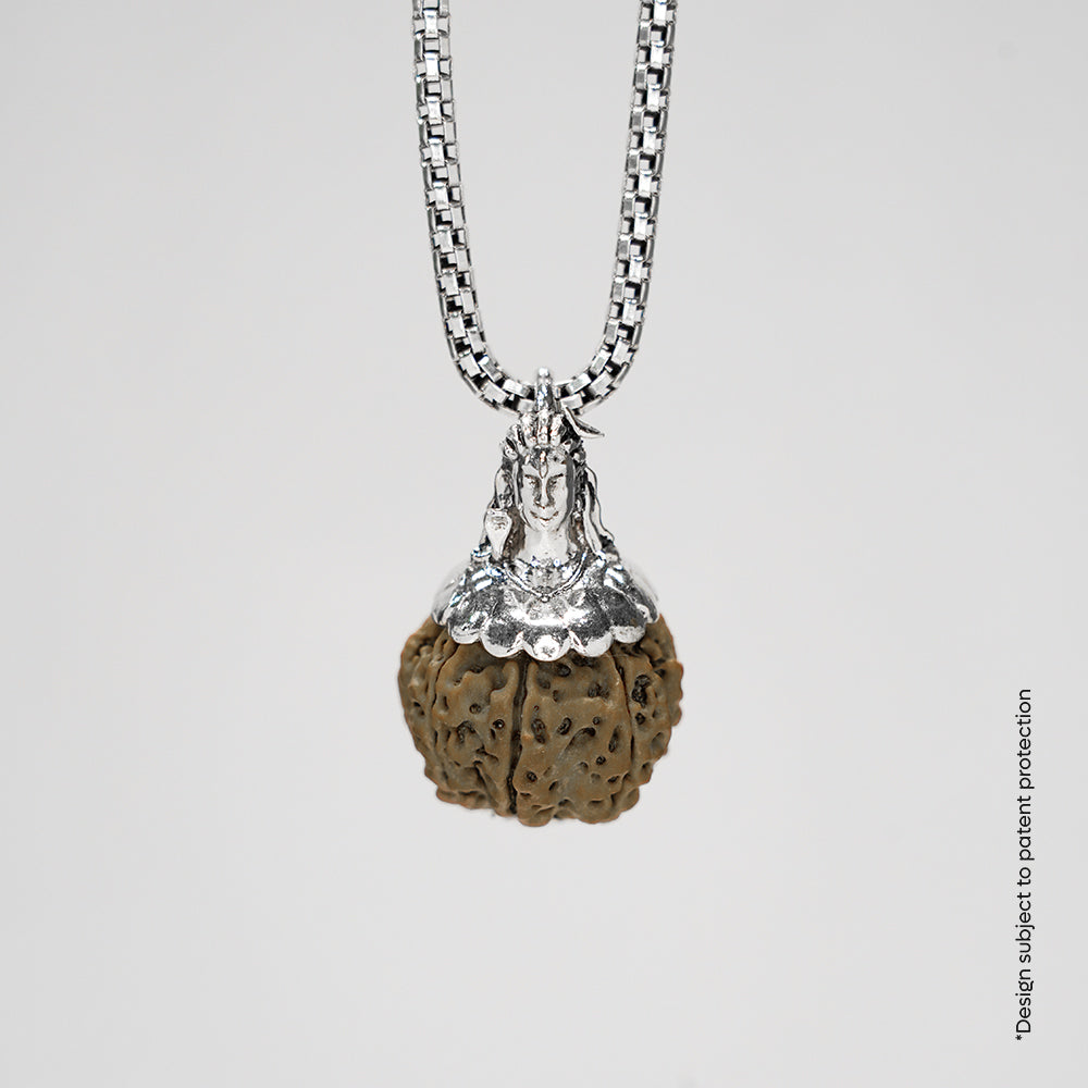 Adiyogi Pendant (8 Mukhi Nepali  Rudraksha) With Chain
