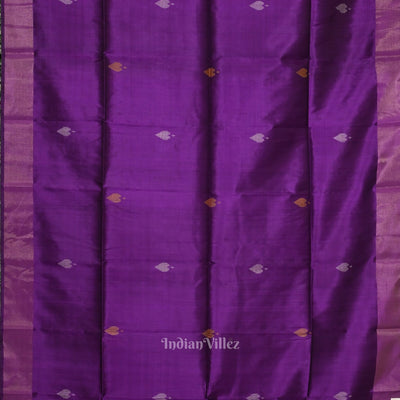 Purple Green Pure Bishnupuri Silk Saree with Tissue Anchal