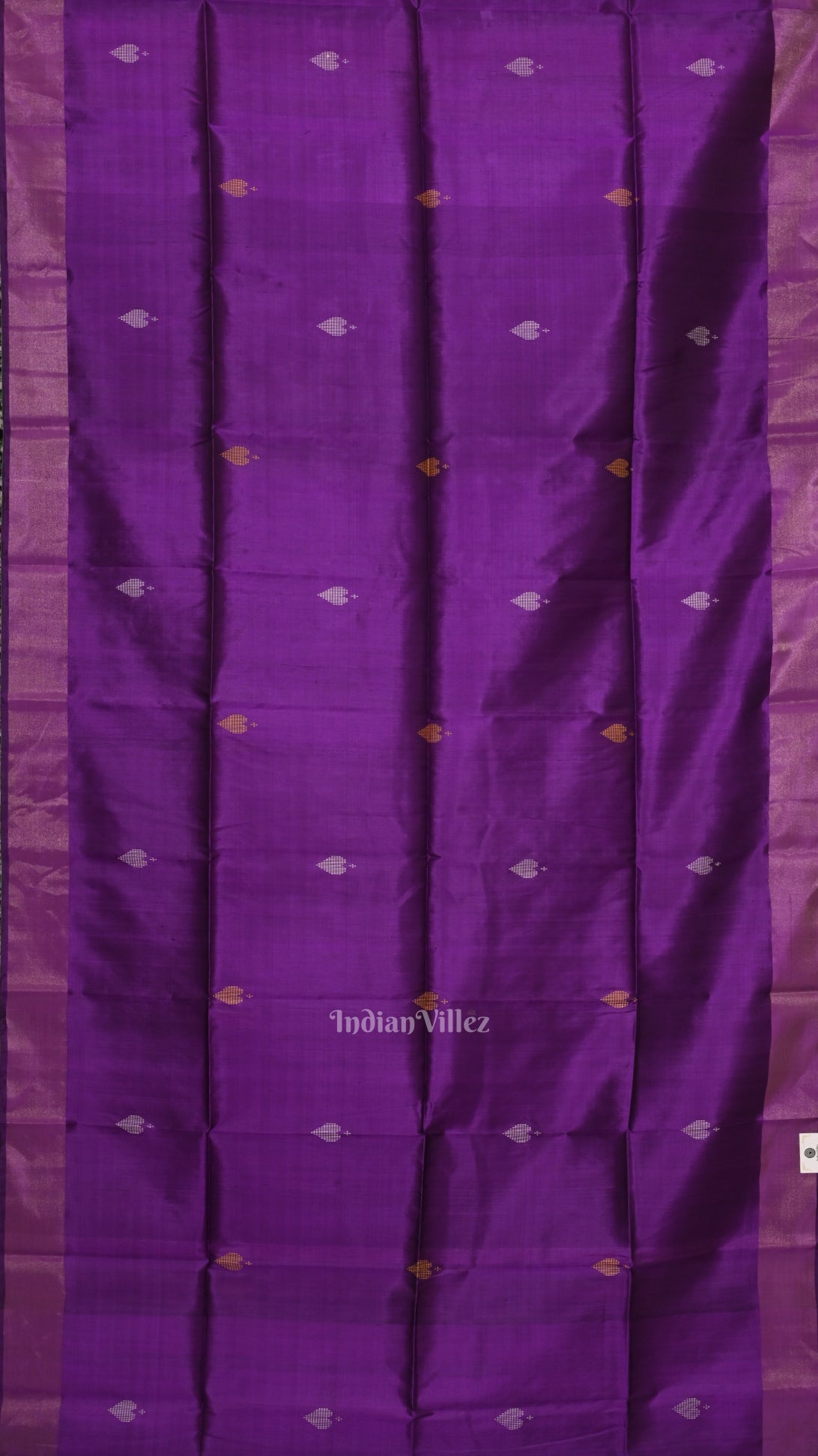 Purple Green Pure Bishnupuri Silk Saree with Tissue Anchal