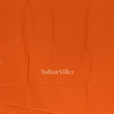 Orange Ramayana Theme Hand-Painted Pattachitra Saree