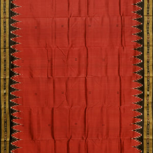Red Phoda Kumbha Design Odisha Ikat Khandua Silk Saree