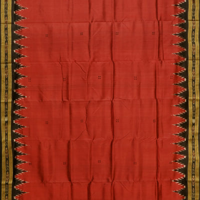 Red Phoda Kumbha Design Odisha Ikat Khandua Silk Saree