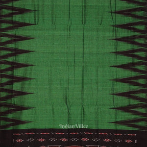 Green Black Kargil Kumbha Maniabandha Cotton Saree