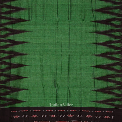 Green Black Kargil Kumbha Maniabandha Cotton Saree