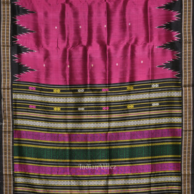 Purple Black Buti Siminoi Odisha Ikat Khandua Silk Saree