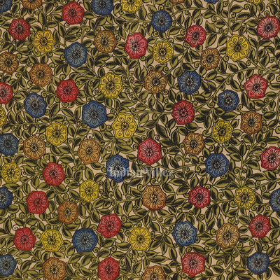 Multicolour Hand-Painted Natural Dye Cotton Kalamkari Saree