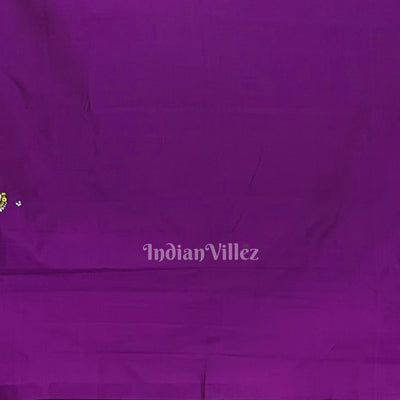 Purple Shree Jagannath Theme Pattachitra Silk Saree