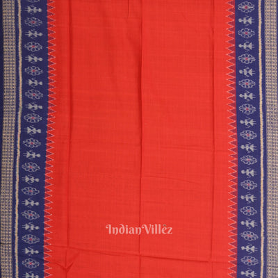 Blue Red Jhoti Theme Odisha Ikat Sambalpuri Dress Set & Dupatta