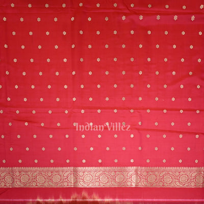 Raspberry Pink Dual Tone Meenakari Pure Mashru Satin Silk Banarasi Saree
