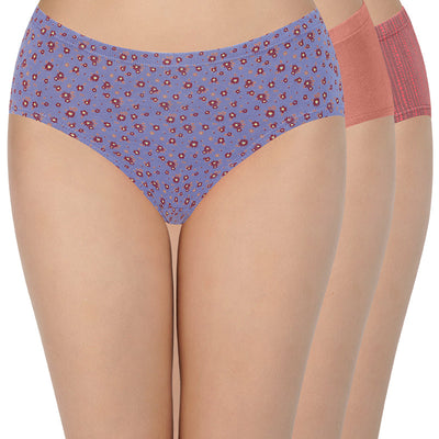 100% Cotton Hipster Panty Pack (Pack of 3) - D020 - Multi