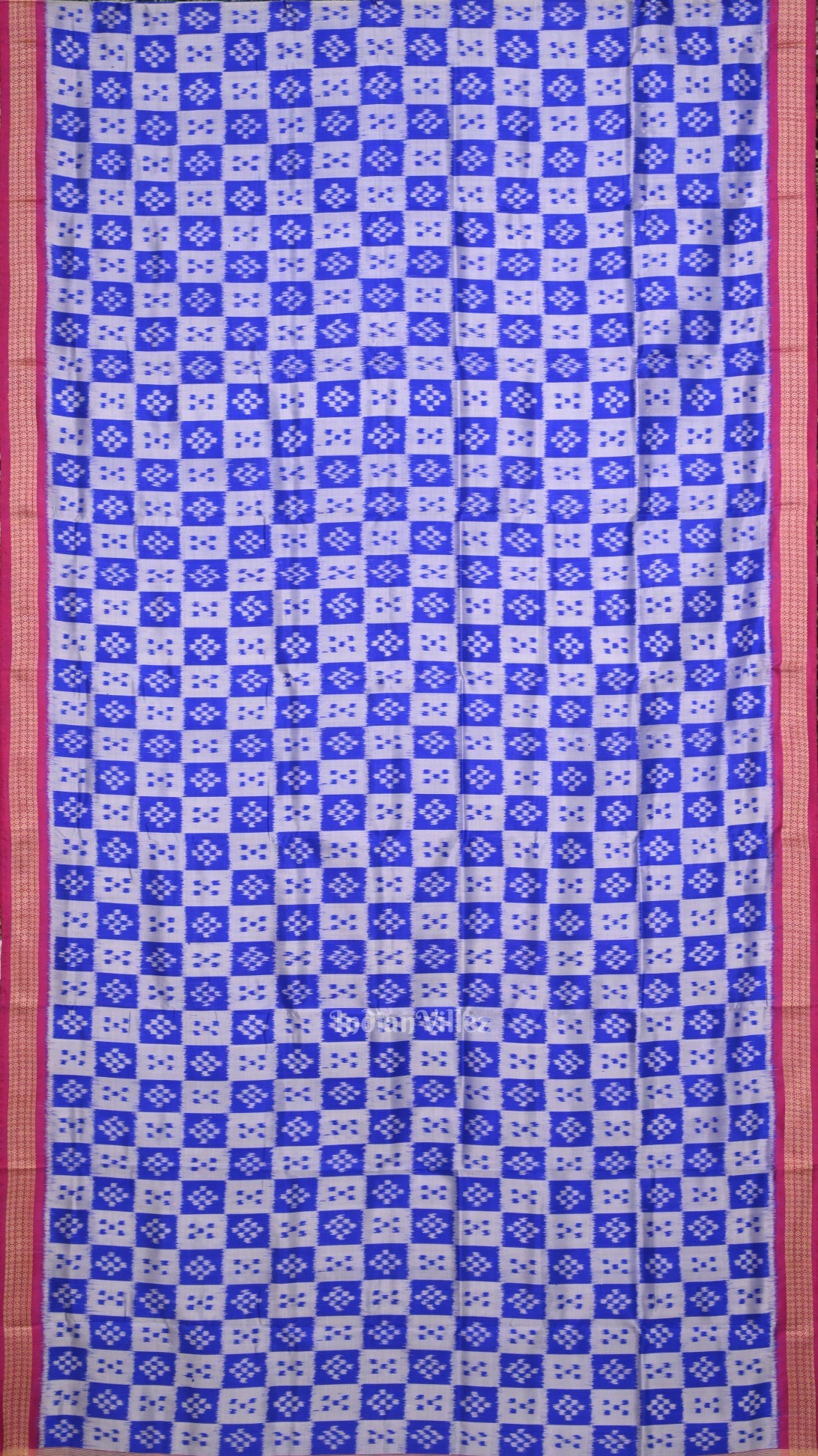 Gray Blue Odisha Ikat  Pasapali Khandua Silk Saree