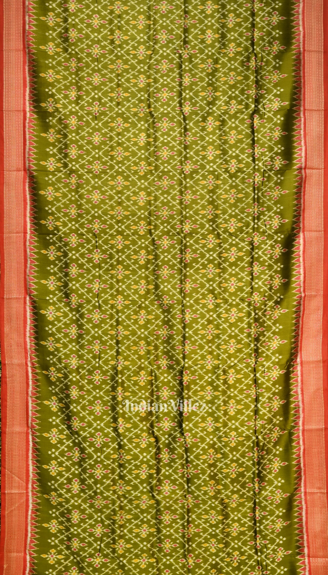 Green Odisha Ikat Khandua Silk Saree