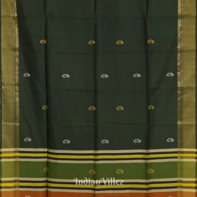 Green With Copper Pure Bishnupuri Silk Saree