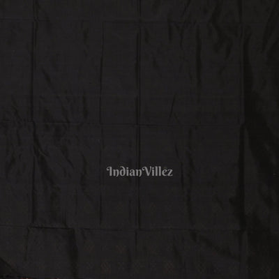 Black Red Body Pasapali Design Sambalpuri Silk Saree