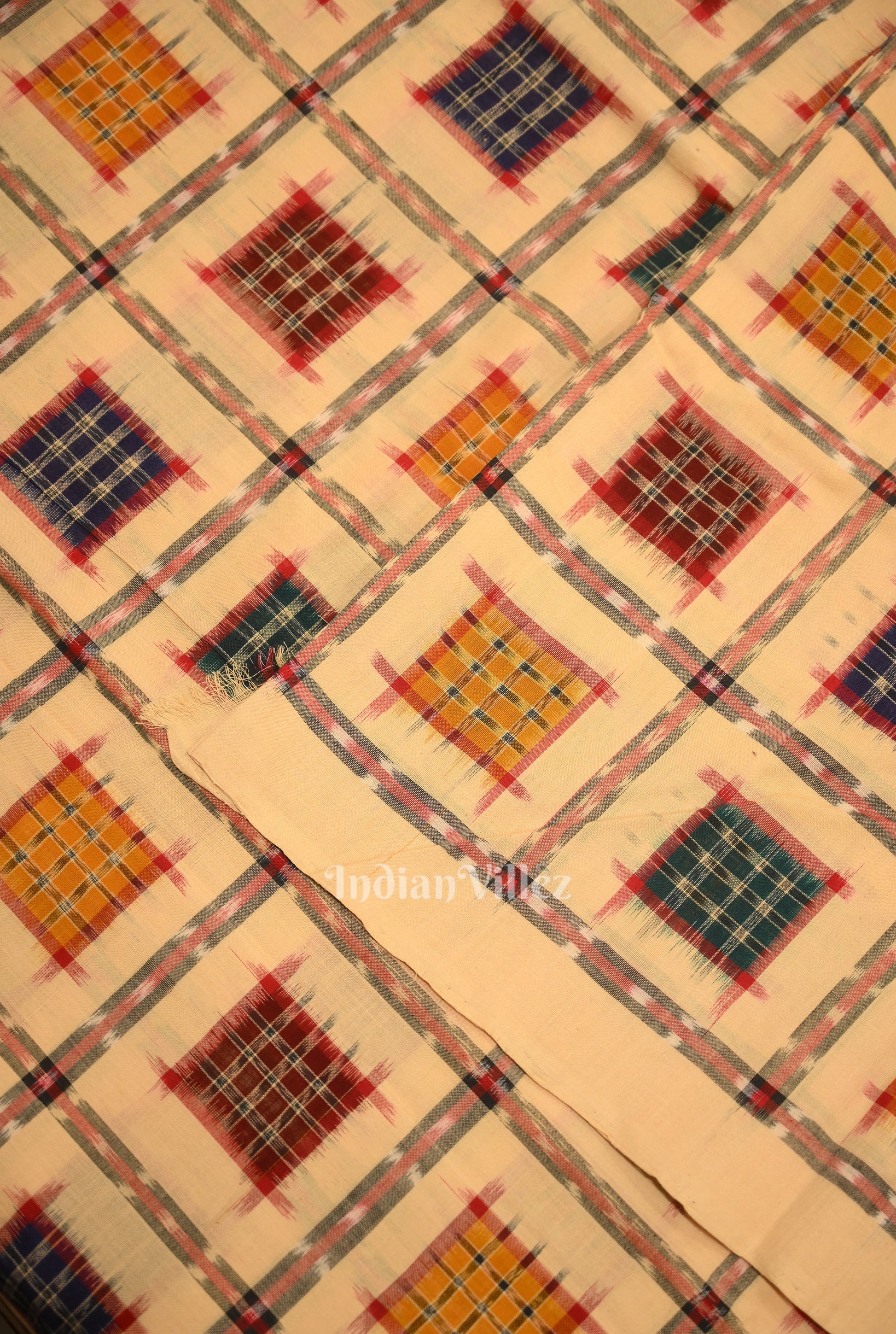 Sandal Wood Ashwin Sambalpuri Ikat Cotton Fabric