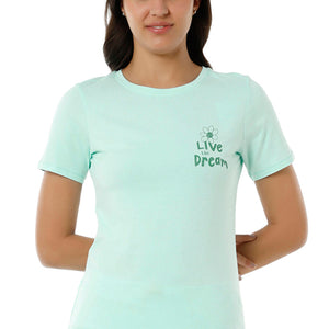 Scoop Neck Sleep Tee - Blue Light