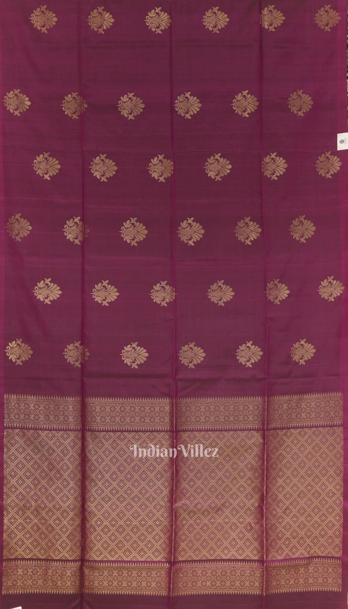 Maroon Golden Floral Design Pure Kanjivaram Soft Silk Saree