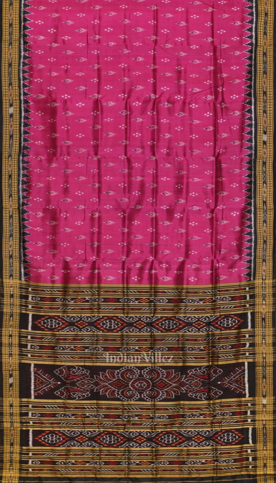 Purple Black Mayur Chandrika Khandua Silk Saree