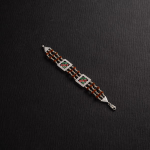 Rudraksha Silver Two Jay Thakar Brooch Bracelet