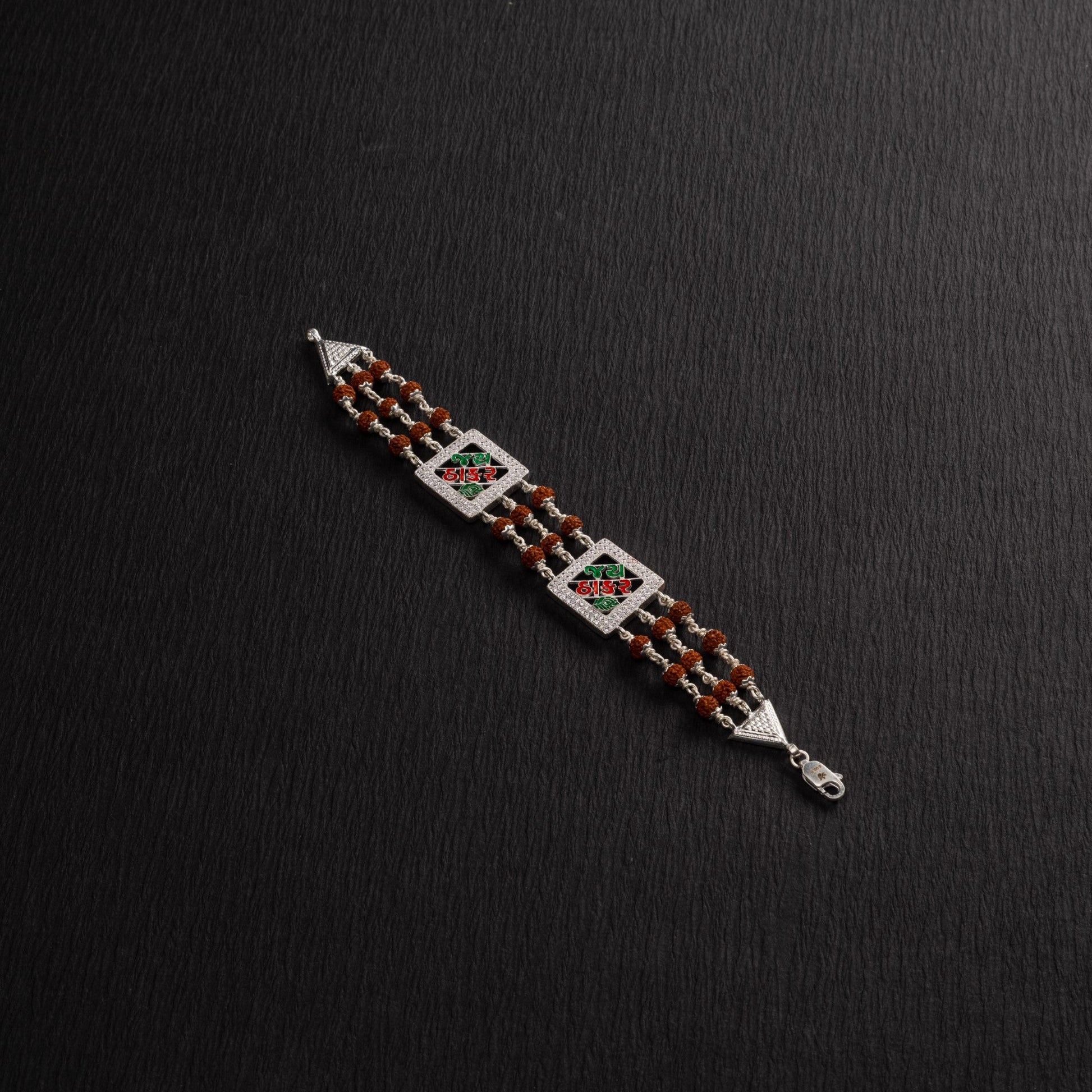 Rudraksha Silver Two Jay Thakar Brooch Bracelet