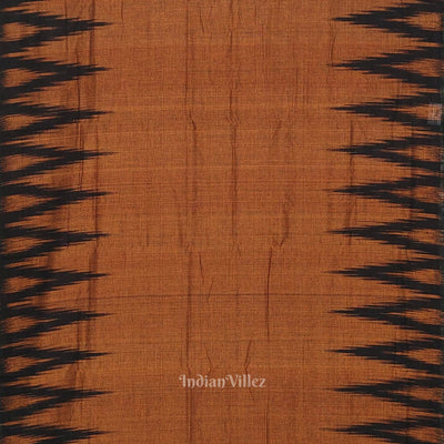 Brown Black Kargil Kumbha Maniabandha Cotton Saree