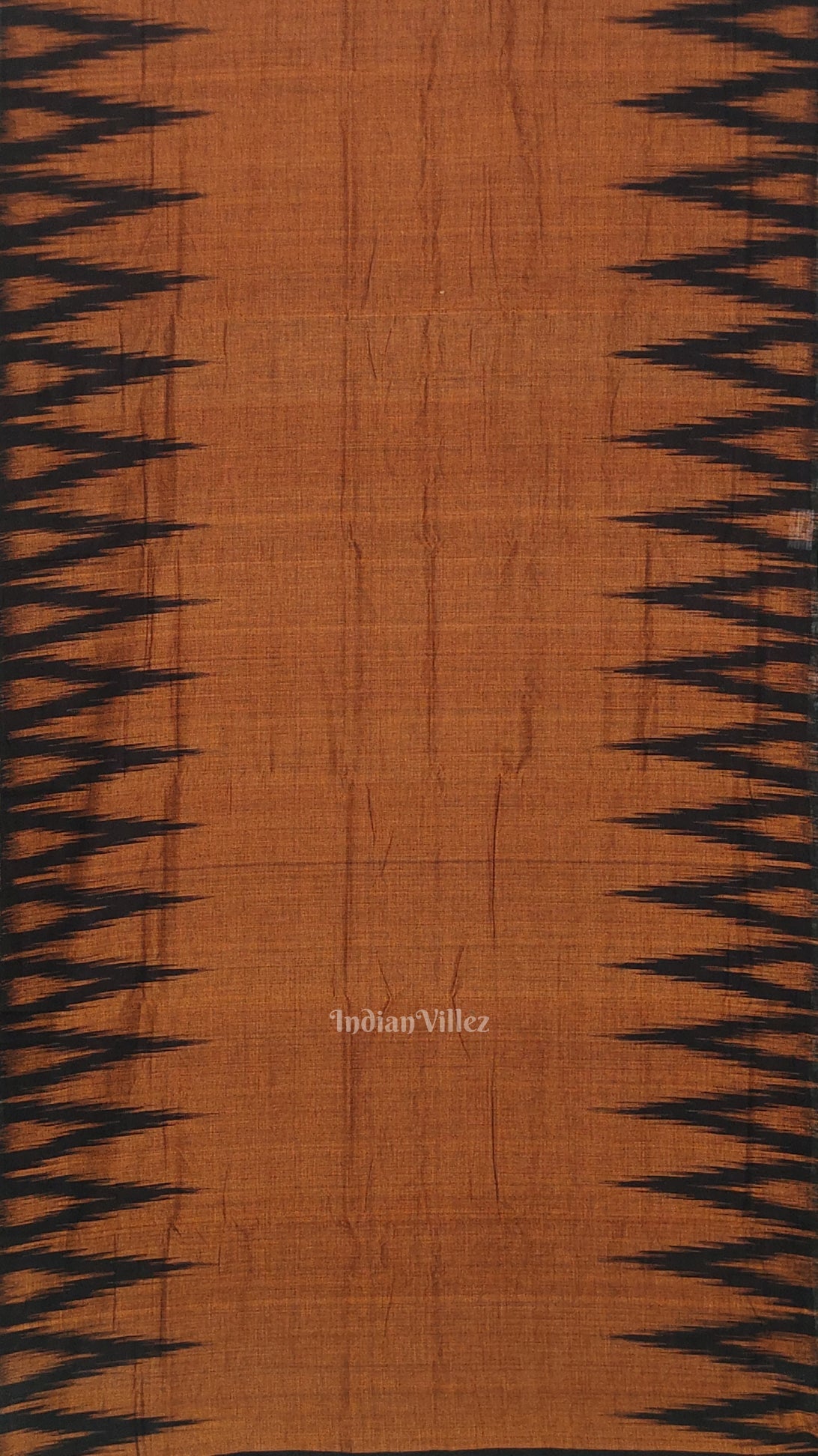 Brown Black Kargil Kumbha Maniabandha Cotton Saree