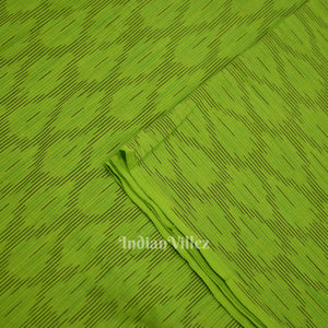 Dark Parrot Green Pochampally Ikat Cotton Fabric
