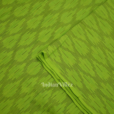 Dark Parrot Green Pochampally Ikat Cotton Fabric