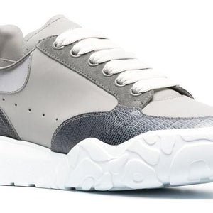 Alexander Mcqueen Oversized Court Trainer Grey Silver Navy White