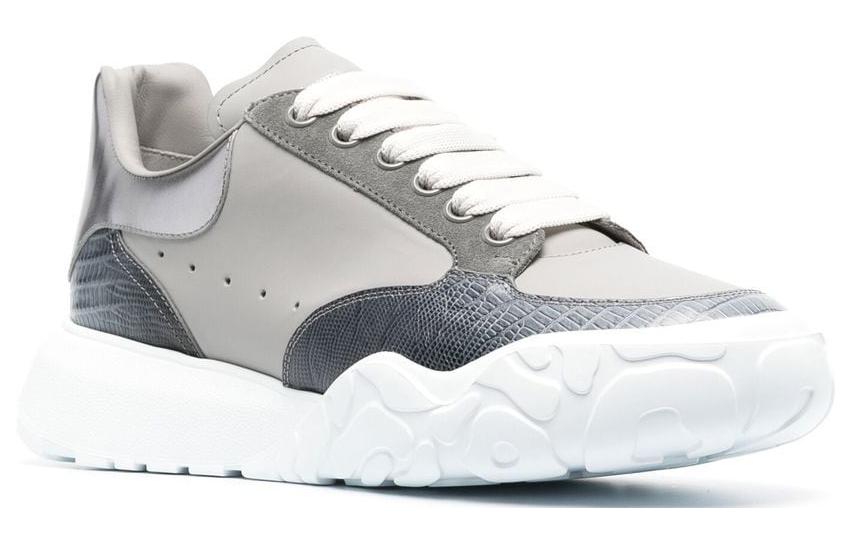 Alexander Mcqueen Oversized Court Trainer Grey Silver Navy White