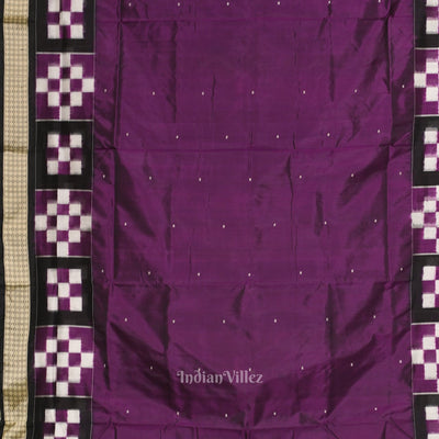 Violet Black Pasapali Border Bomkai Sambalpuri Silk saree
