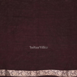 Coffee Color Pure Khaddi Chiffon Banarasi Saree