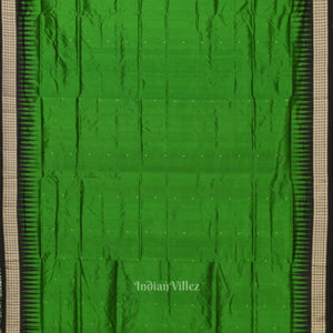 Green Black Buti Design Bomkai Sambalpuri Silk Saree