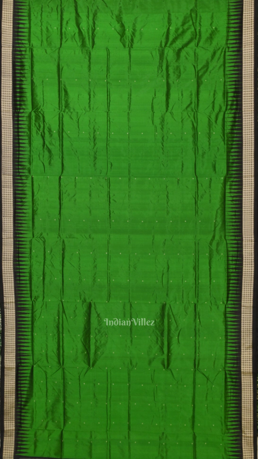 Green Black Buti Design Bomkai Sambalpuri Silk Saree