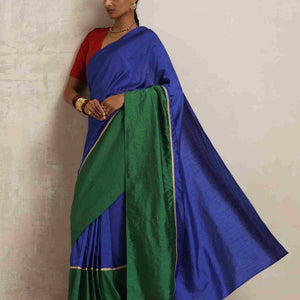 trueBrowns Blue Silk Ready To Wear Saree
