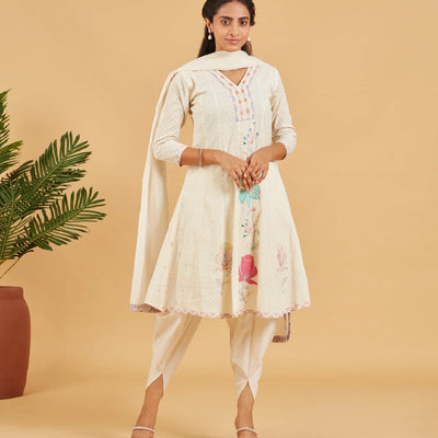 White short kurta set